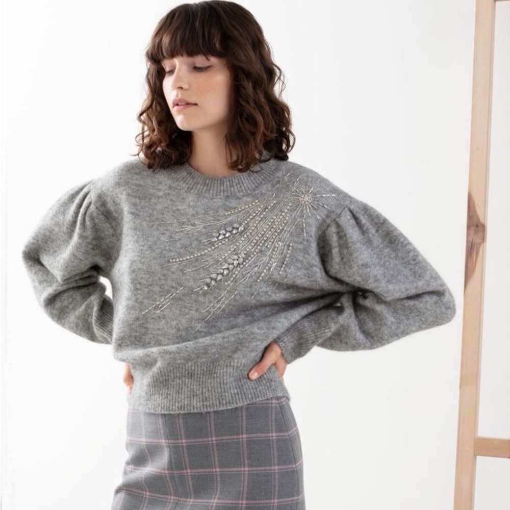 & Other Stories Rhinestone Embellished Sweater